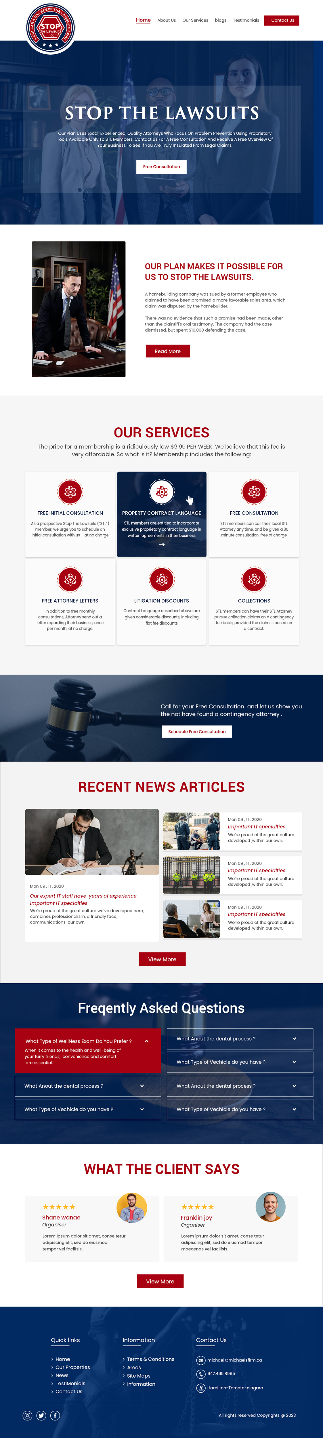 Web Design by Creations Box 2015 for Stop The Lawsuits | Design #31964759