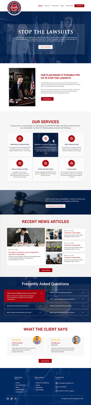 Web-Design von Creations Box 2015 für Stop The Lawsuits | Design #31964759