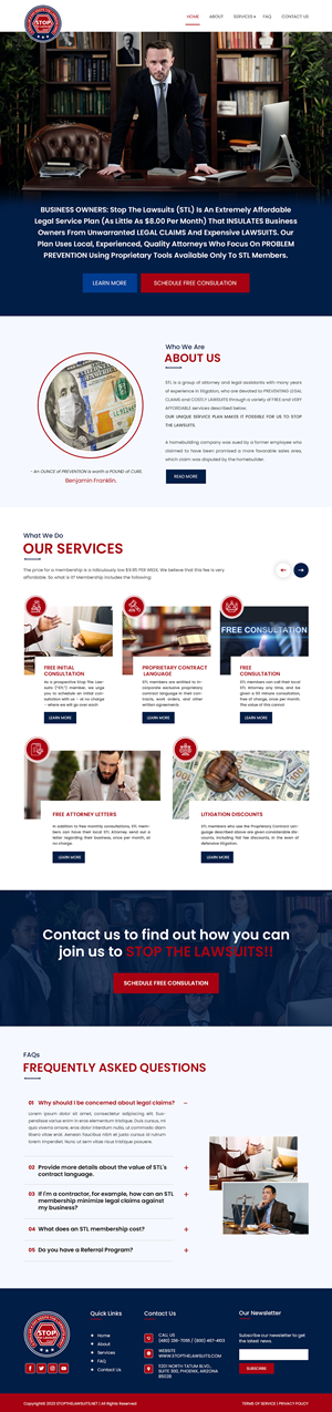 Web Design by Creations Box 2015 for Stop The Lawsuits | Design: #31964760