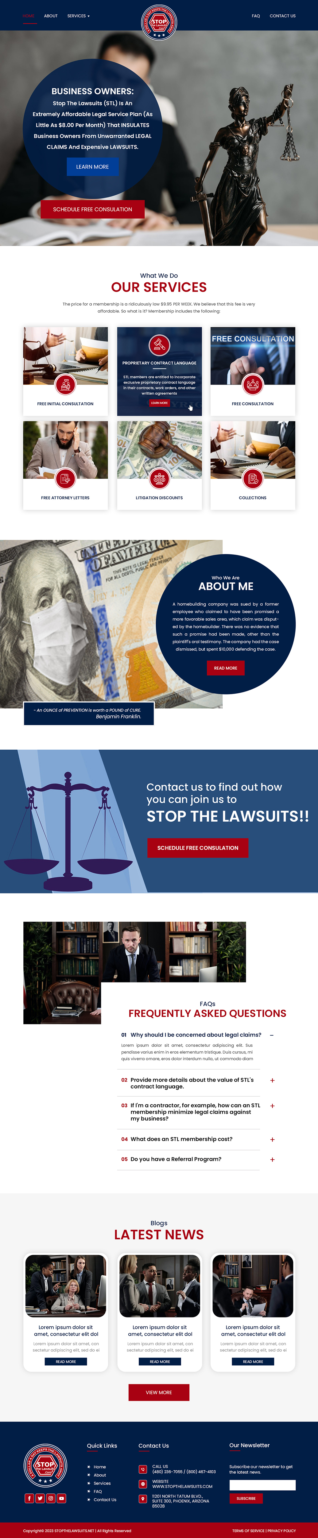 Web Design by Creations Box 2015 for Stop The Lawsuits | Design #31965857