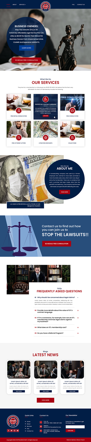 Web Design by Creations Box 2015 for Stop The Lawsuits | Design: #31965857
