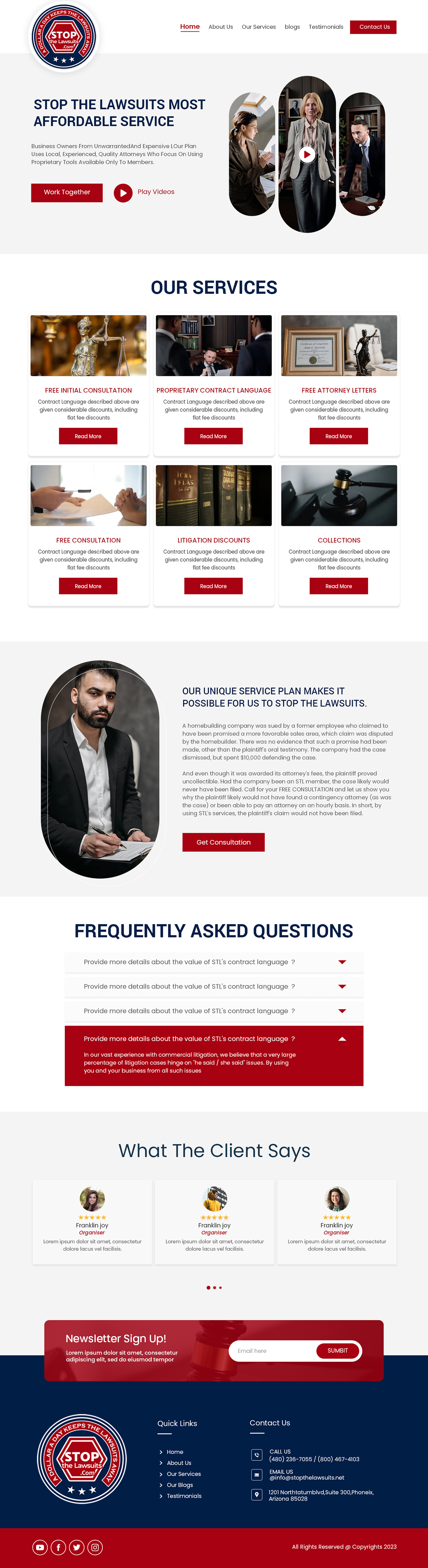 Web Design by Creations Box 2015 for Stop The Lawsuits | Design #31965859