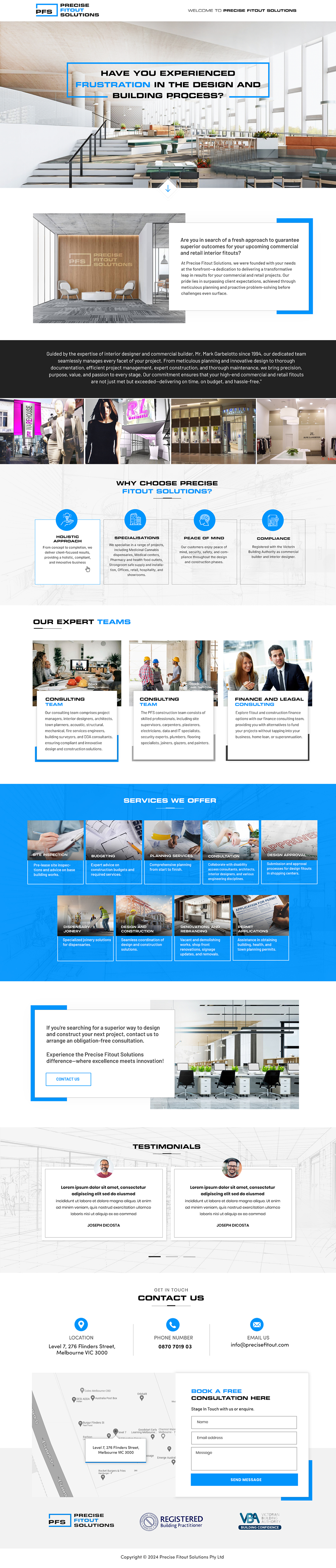 Web Design par Blue Sparrow pour Precise Fitout Solutions Pty Ltd | Design #31968498