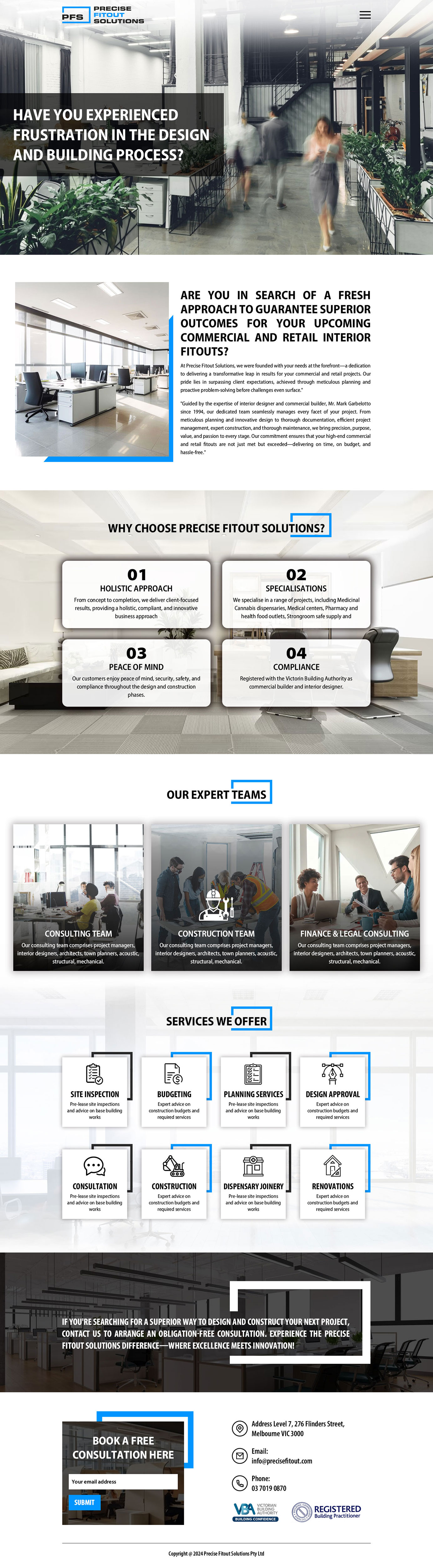 Web Design by MAZY for Precise Fitout Solutions Pty Ltd | Design #31960387