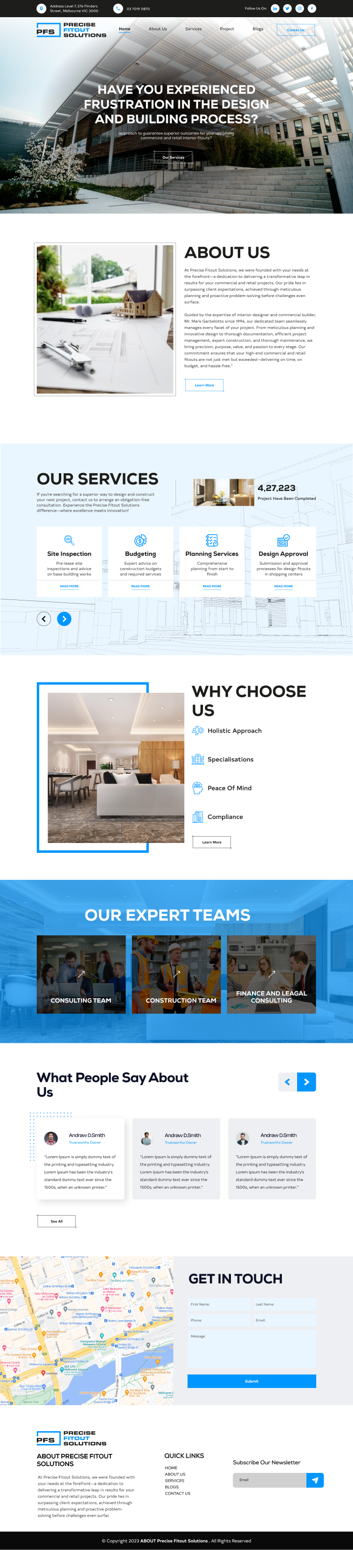 Web Design by Hafsa Fatymah for Precise Fitout Solutions Pty Ltd | Design #31961698