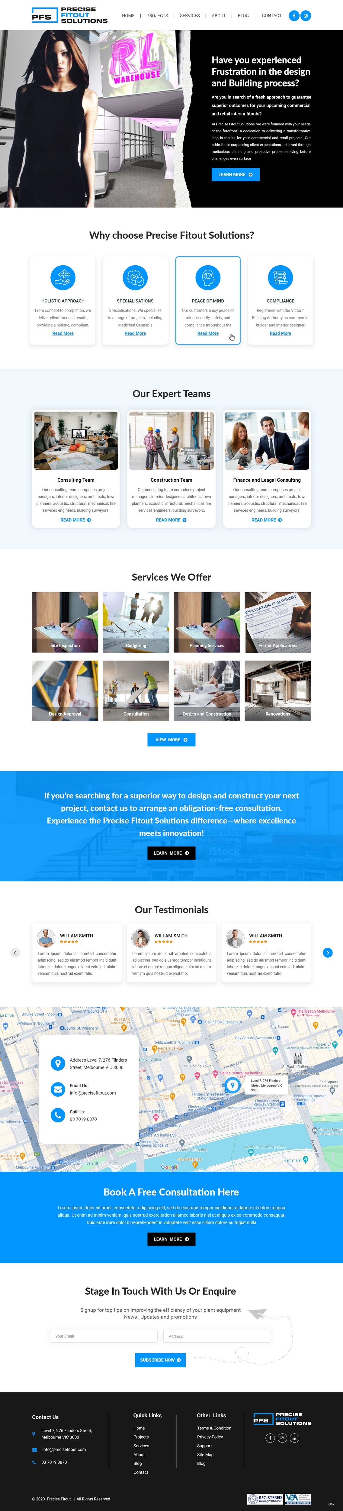 Web Design par pb pour Precise Fitout Solutions Pty Ltd | Design #31968516
