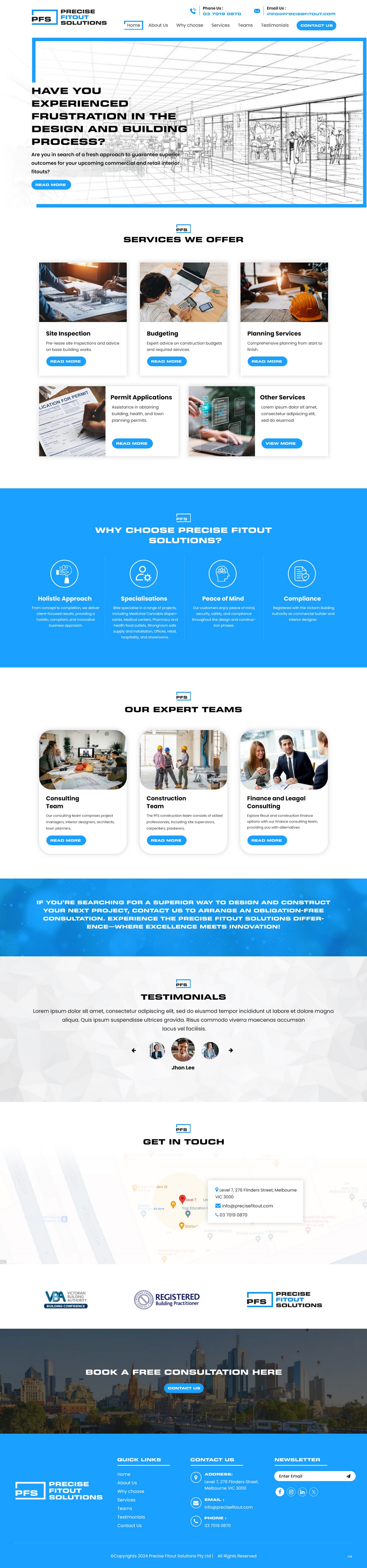 Web Design by pb for Precise Fitout Solutions Pty Ltd | Design #31968523