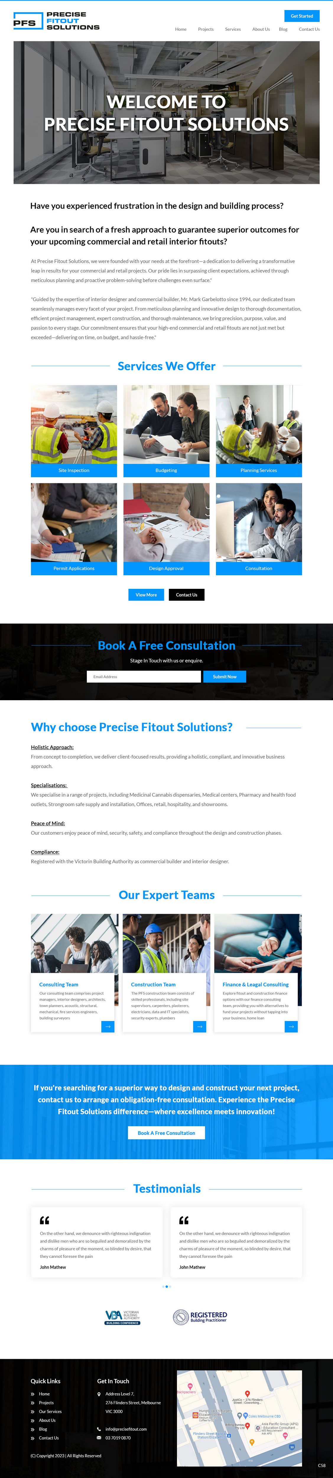 Web Design by pb for Precise Fitout Solutions Pty Ltd | Design #31968527