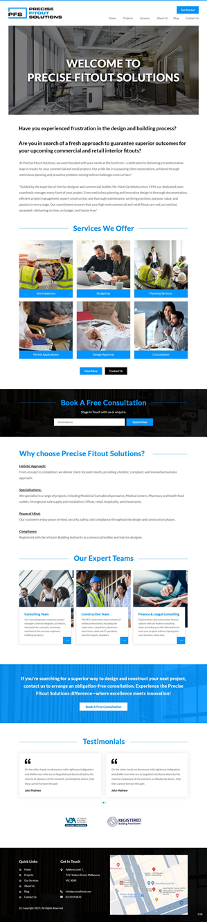 Diseño Web por pb para Precise Fitout Solutions Pty Ltd | Diseño: #31968527