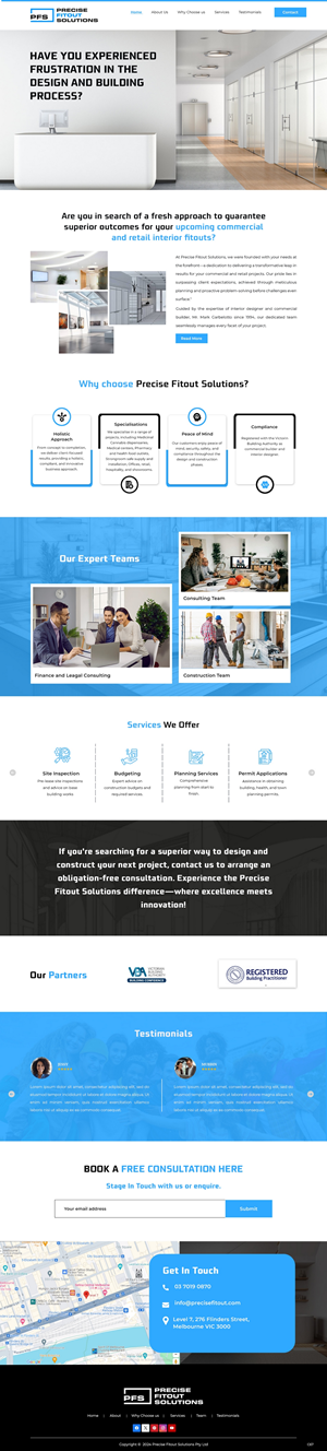 Web Design par pb pour Precise Fitout Solutions Pty Ltd | Design : #31968529