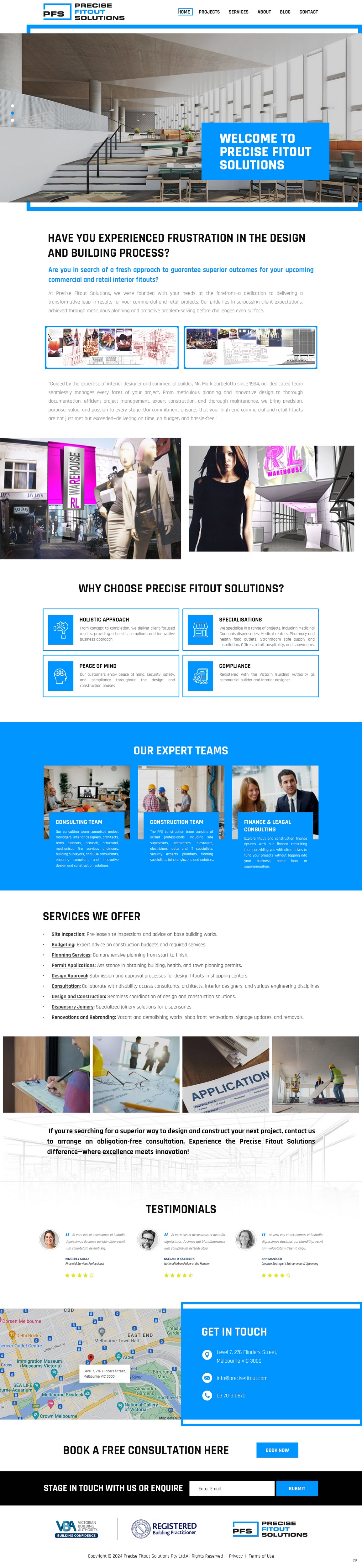 Web Design par pb pour Precise Fitout Solutions Pty Ltd | Design #31975943