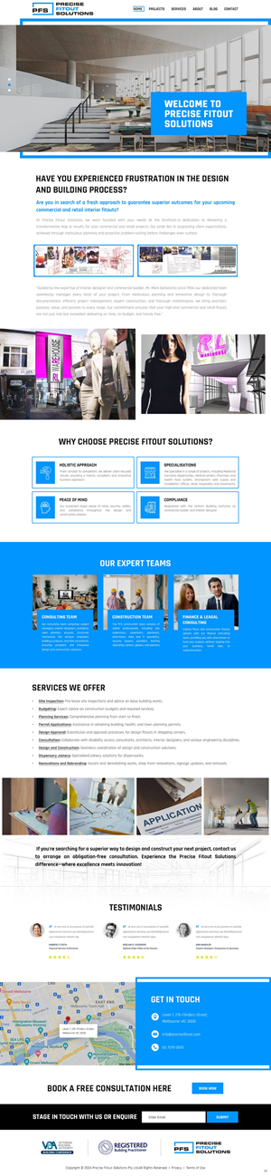 Web Design par pb pour Precise Fitout Solutions Pty Ltd | Design : #31975943