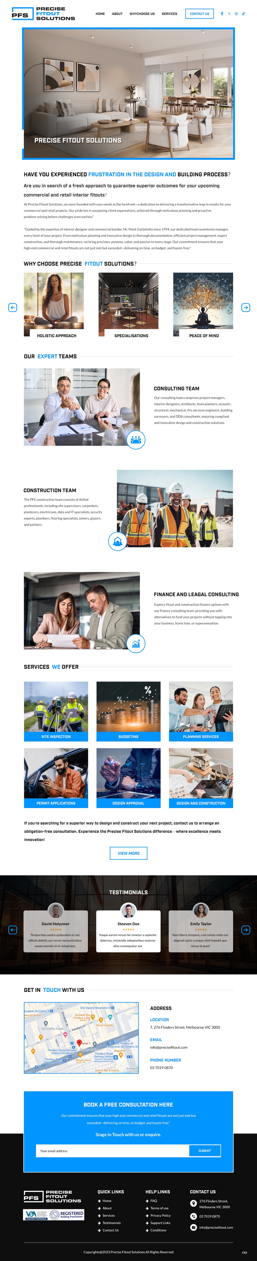 Web-Design von pb für Precise Fitout Solutions Pty Ltd | Design #31975944