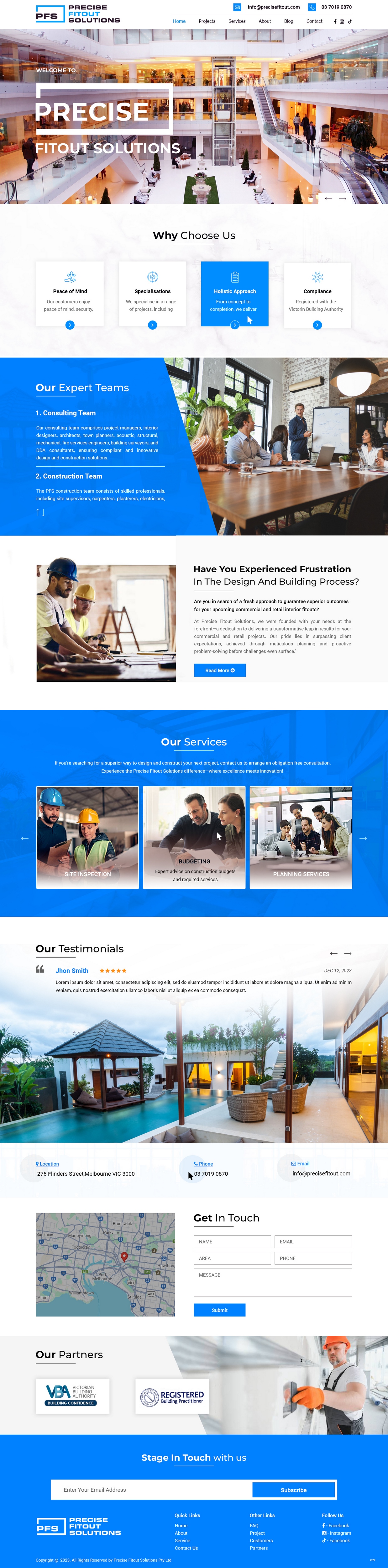 Web Design by pb for Precise Fitout Solutions Pty Ltd | Design #31975970