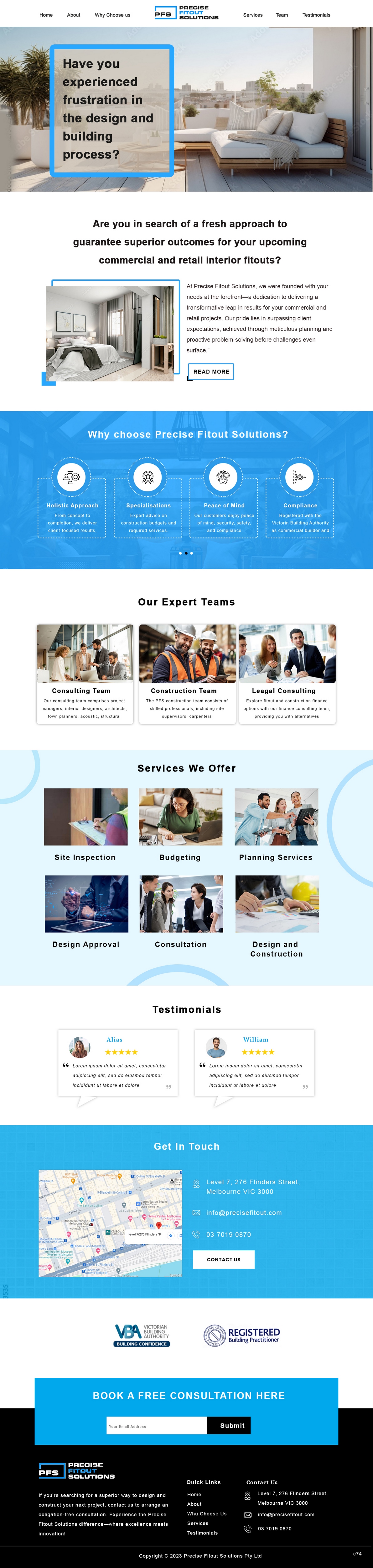 Web Design by pb for Precise Fitout Solutions Pty Ltd | Design #31975971
