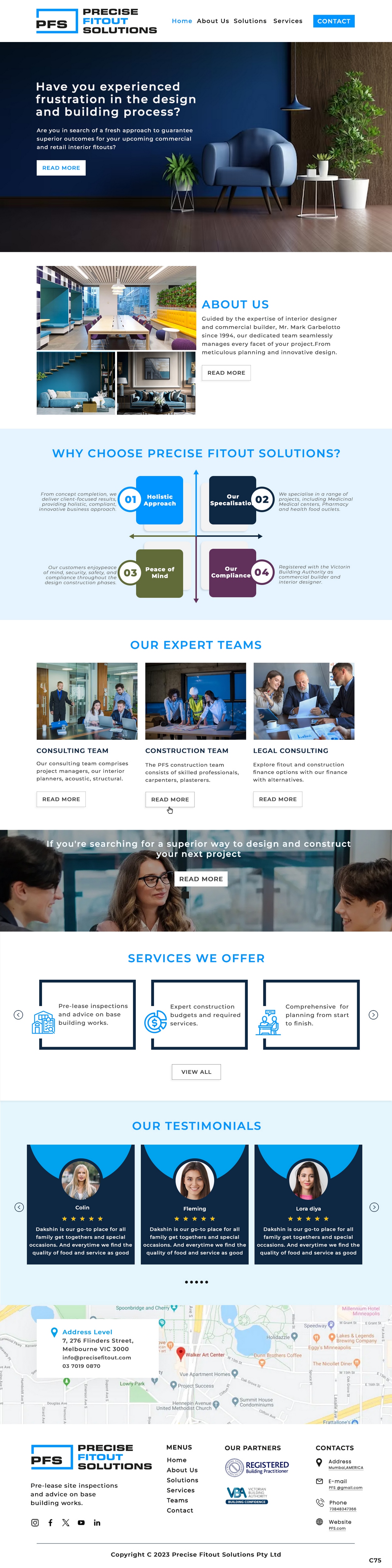 Web Design by pb for Precise Fitout Solutions Pty Ltd | Design #31975975