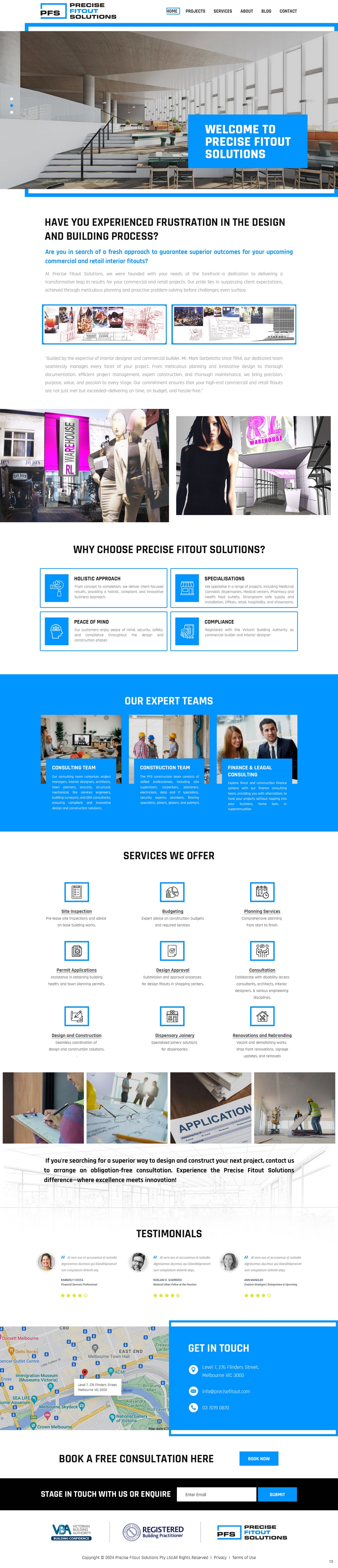 Web Design par pb pour Precise Fitout Solutions Pty Ltd | Design #32139991