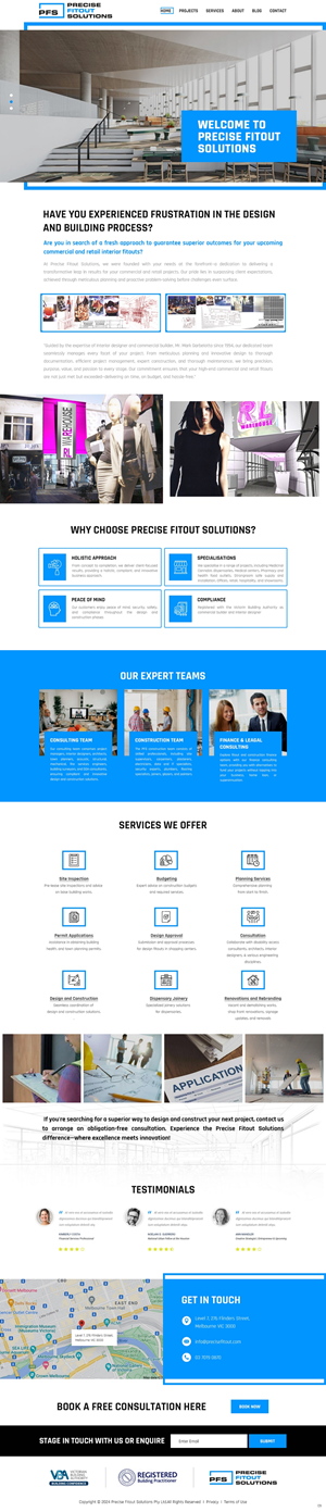 Web Design par pb pour Precise Fitout Solutions Pty Ltd | Design : #32139991