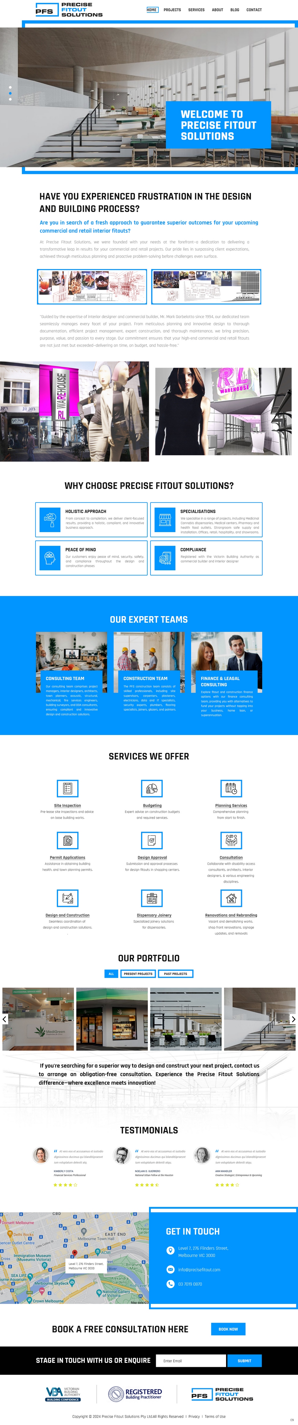 Web-Design von pb für Precise Fitout Solutions Pty Ltd | Design #32160088