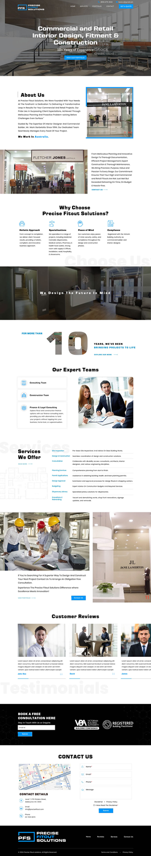 Diseño Web por Sbss para Precise Fitout Solutions Pty Ltd | Diseño: #31975838