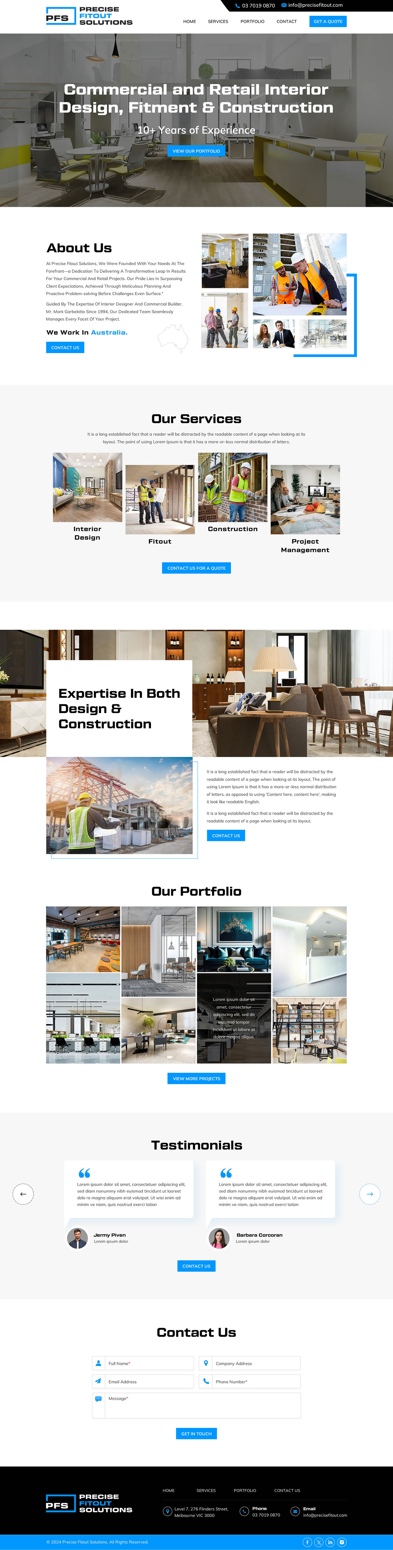 Web Design par Sbss pour Precise Fitout Solutions Pty Ltd | Design #31981726