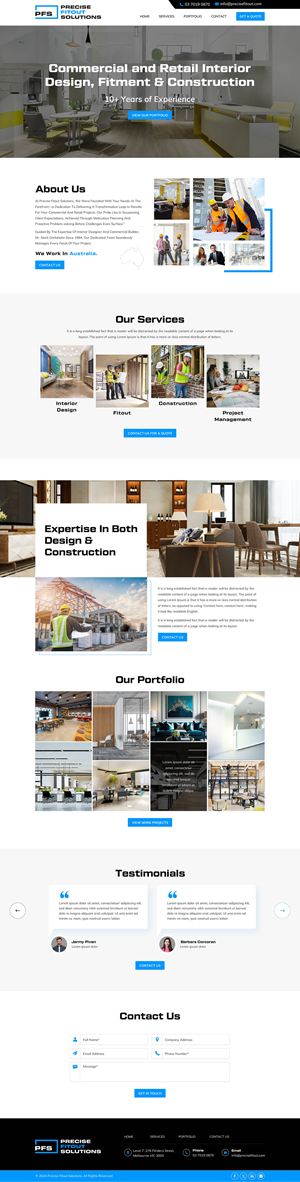 Web Design par Sbss pour Precise Fitout Solutions Pty Ltd | Design : #31981726