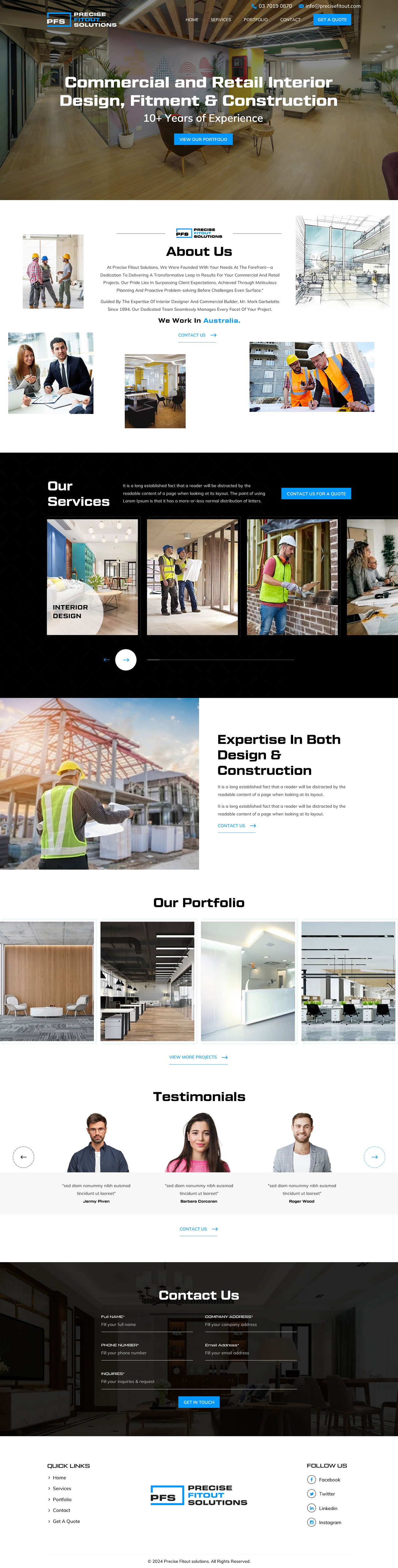 Web Design by Sbss for Precise Fitout Solutions Pty Ltd | Design #31981727