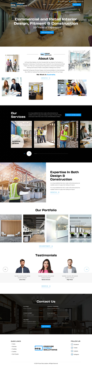 Diseño Web por Sbss para Precise Fitout Solutions Pty Ltd | Diseño: #31981727