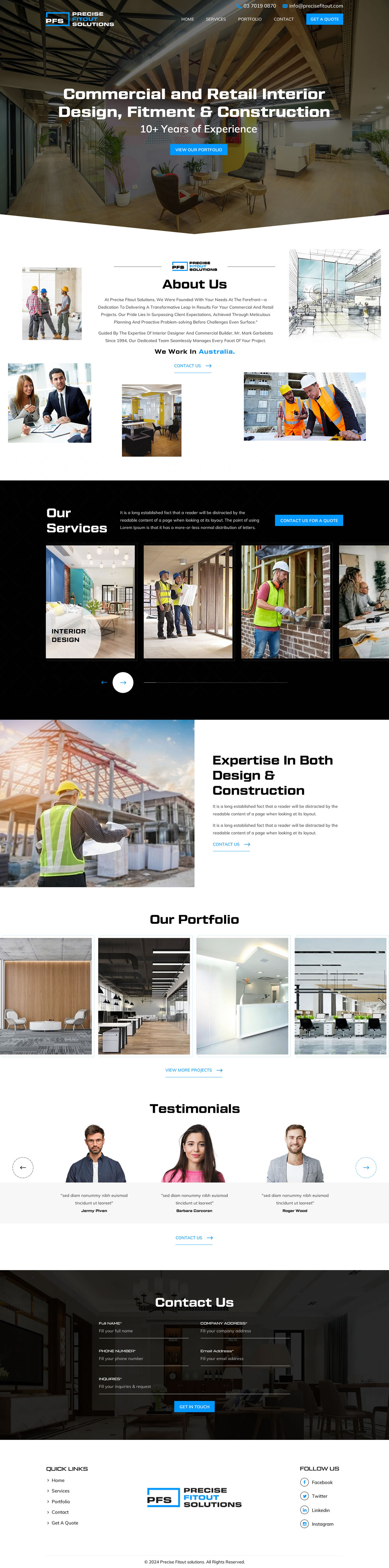 Web Design by Sbss for Precise Fitout Solutions Pty Ltd | Design #31981848