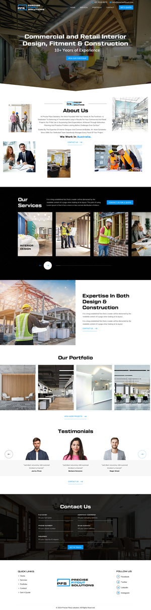 Diseño Web por Sbss para Precise Fitout Solutions Pty Ltd | Diseño: #31981848