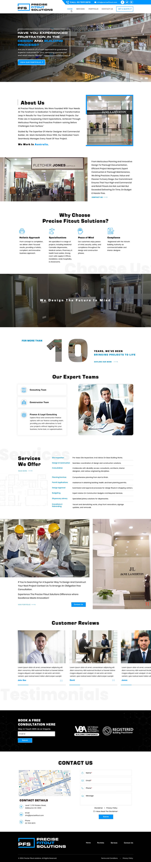 Diseño Web por Sbss para Precise Fitout Solutions Pty Ltd | Diseño: #31982575
