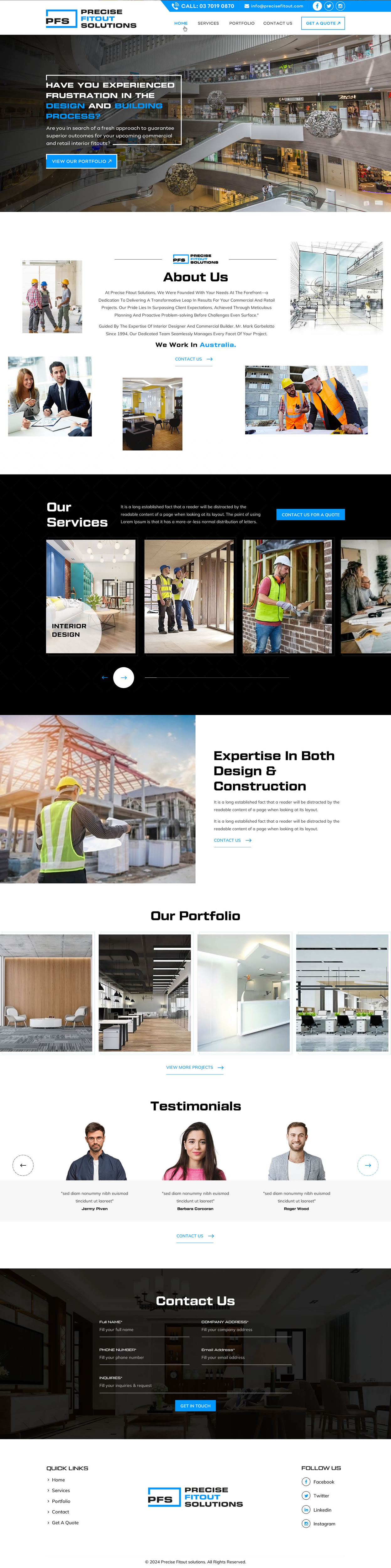 Web Design by Sbss for Precise Fitout Solutions Pty Ltd | Design #31982577