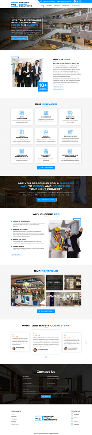 Web Design par Sbss pour Precise Fitout Solutions Pty Ltd | Design : #31982578