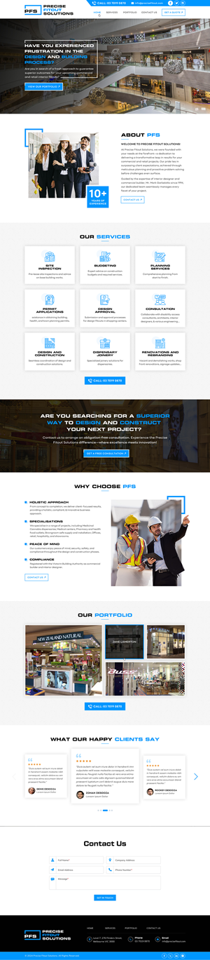 Web Design par Sbss pour Precise Fitout Solutions Pty Ltd | Design : #31982580