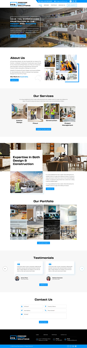 Diseño Web por Sbss para Precise Fitout Solutions Pty Ltd | Diseño: #31982582