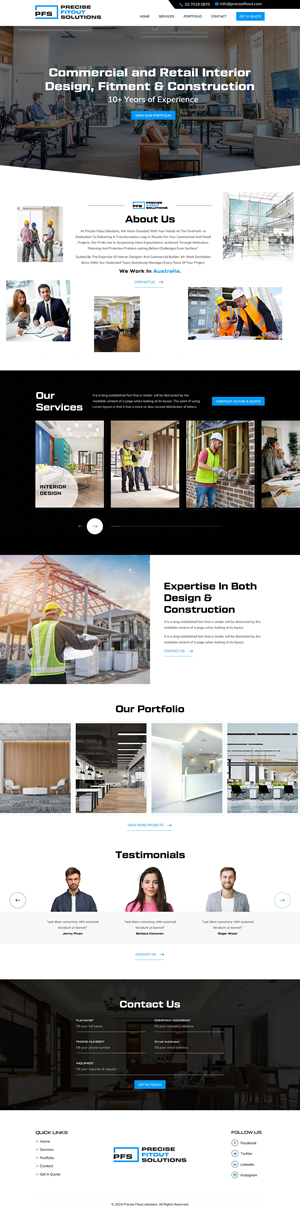 Diseño Web por Sbss para Precise Fitout Solutions Pty Ltd | Diseño: #31982583