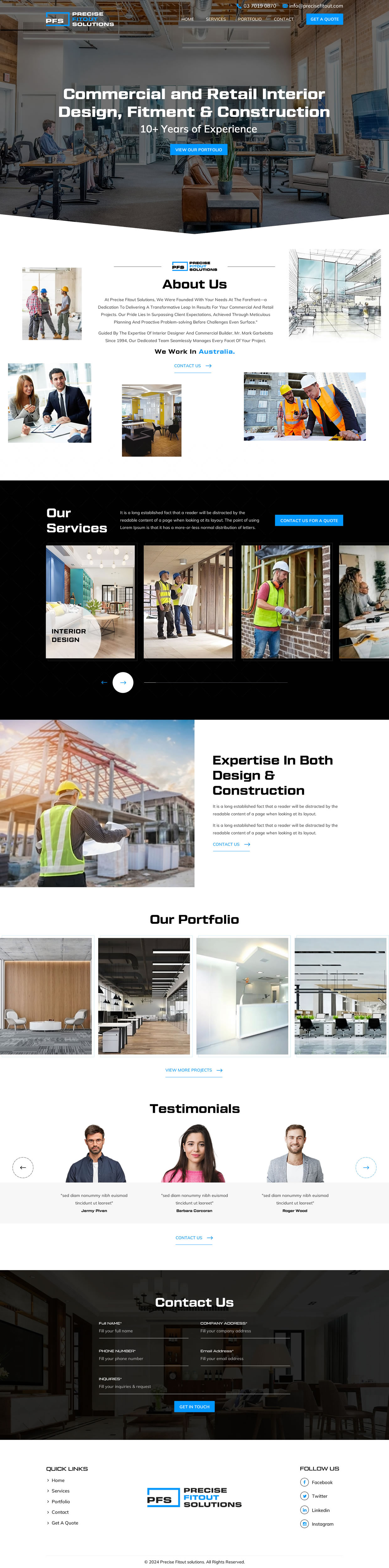 Web Design by Sbss for Precise Fitout Solutions Pty Ltd | Design #31982584