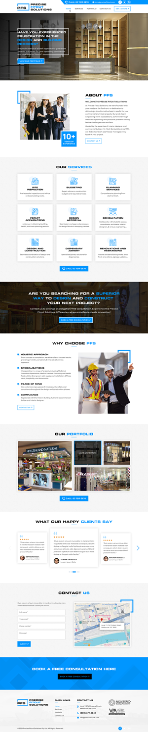 Web Design par Sbss pour Precise Fitout Solutions Pty Ltd | Design : #31983221