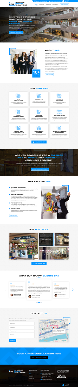 Web Design par Sbss pour Precise Fitout Solutions Pty Ltd | Design : #31983222