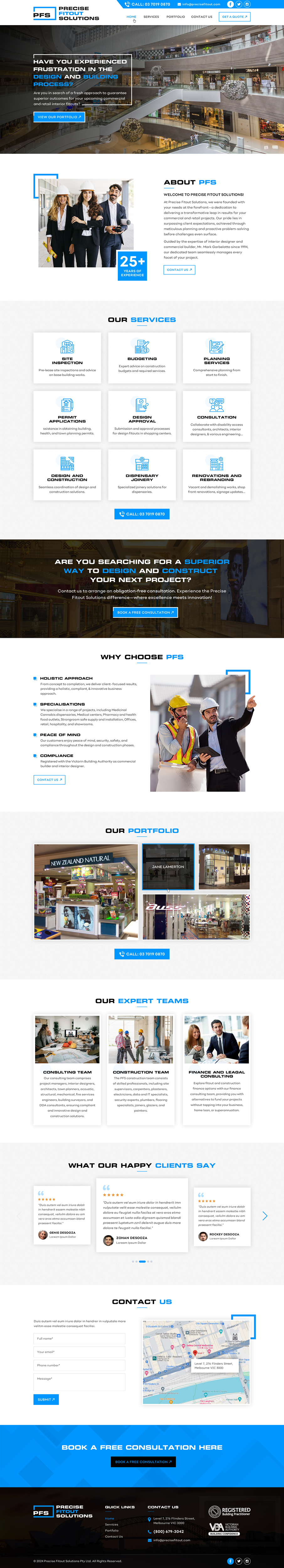 Web Design par Sbss pour Precise Fitout Solutions Pty Ltd | Design #32132218