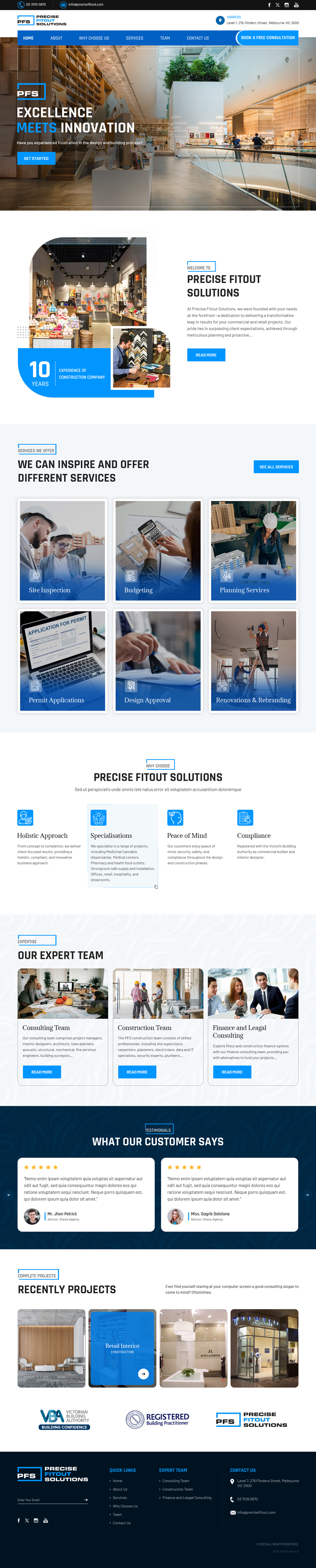 Diseño Web por sai.designer87 para Precise Fitout Solutions Pty Ltd | Diseño #31967488