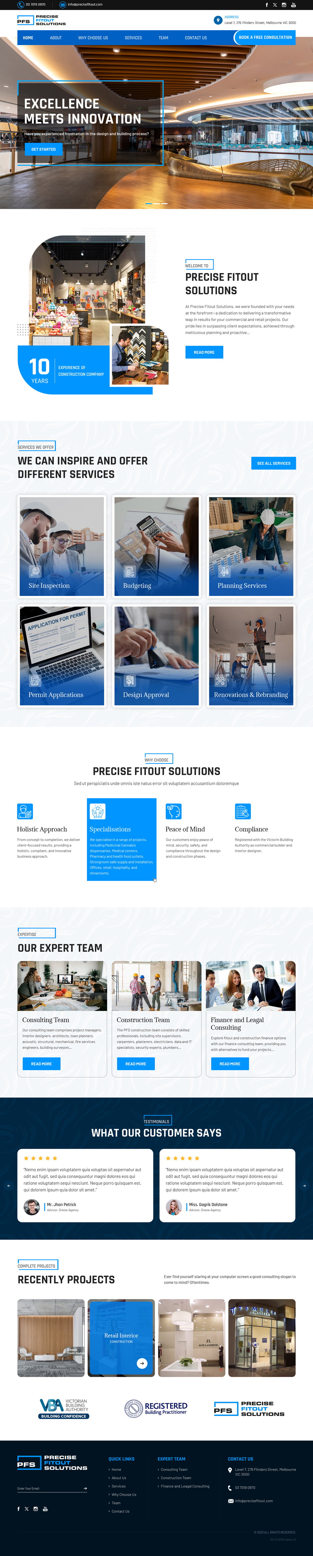 Web-Design von sai.designer87 für Precise Fitout Solutions Pty Ltd | Design #31967489