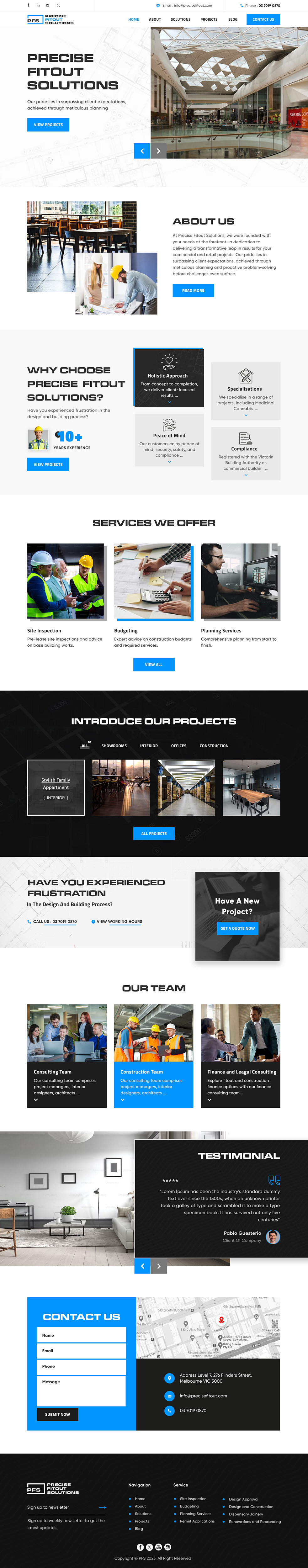 Web Design par sai.designer87 pour Precise Fitout Solutions Pty Ltd | Design #31971904
