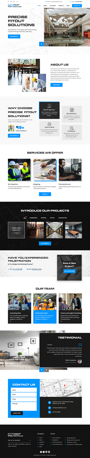 Web Design par sai.designer87 pour Precise Fitout Solutions Pty Ltd | Design : #31971904