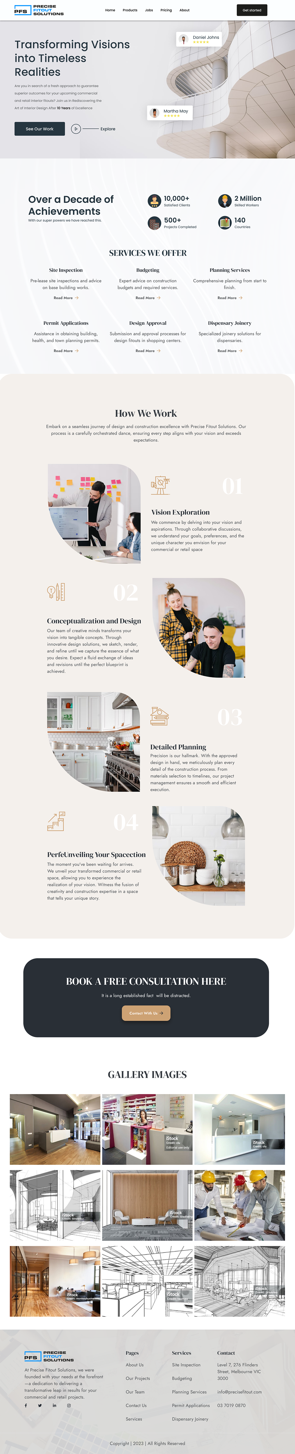 Web Design by taurgurdeep for Precise Fitout Solutions Pty Ltd | Design #31958170