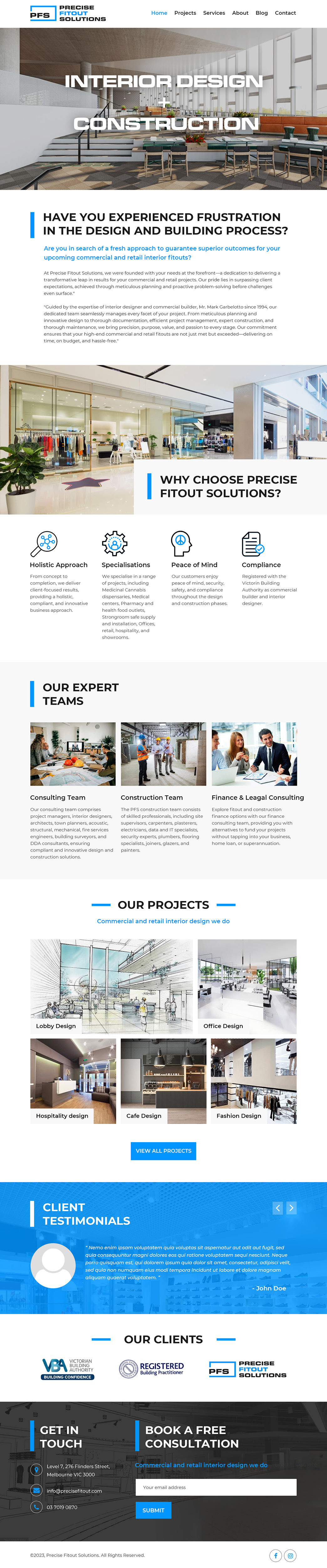 Web Design by Starlyn DS for Precise Fitout Solutions Pty Ltd | Design #31973652