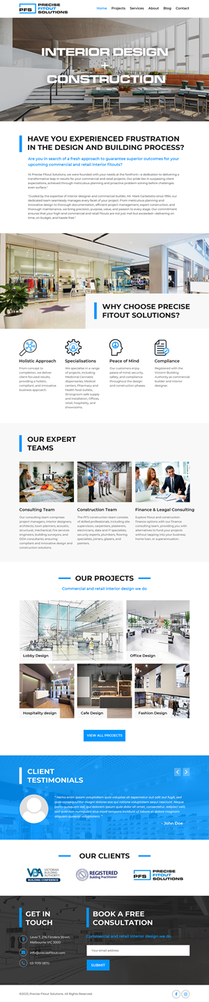 Diseño Web por Starlyn DS para Precise Fitout Solutions Pty Ltd | Diseño: #31973652