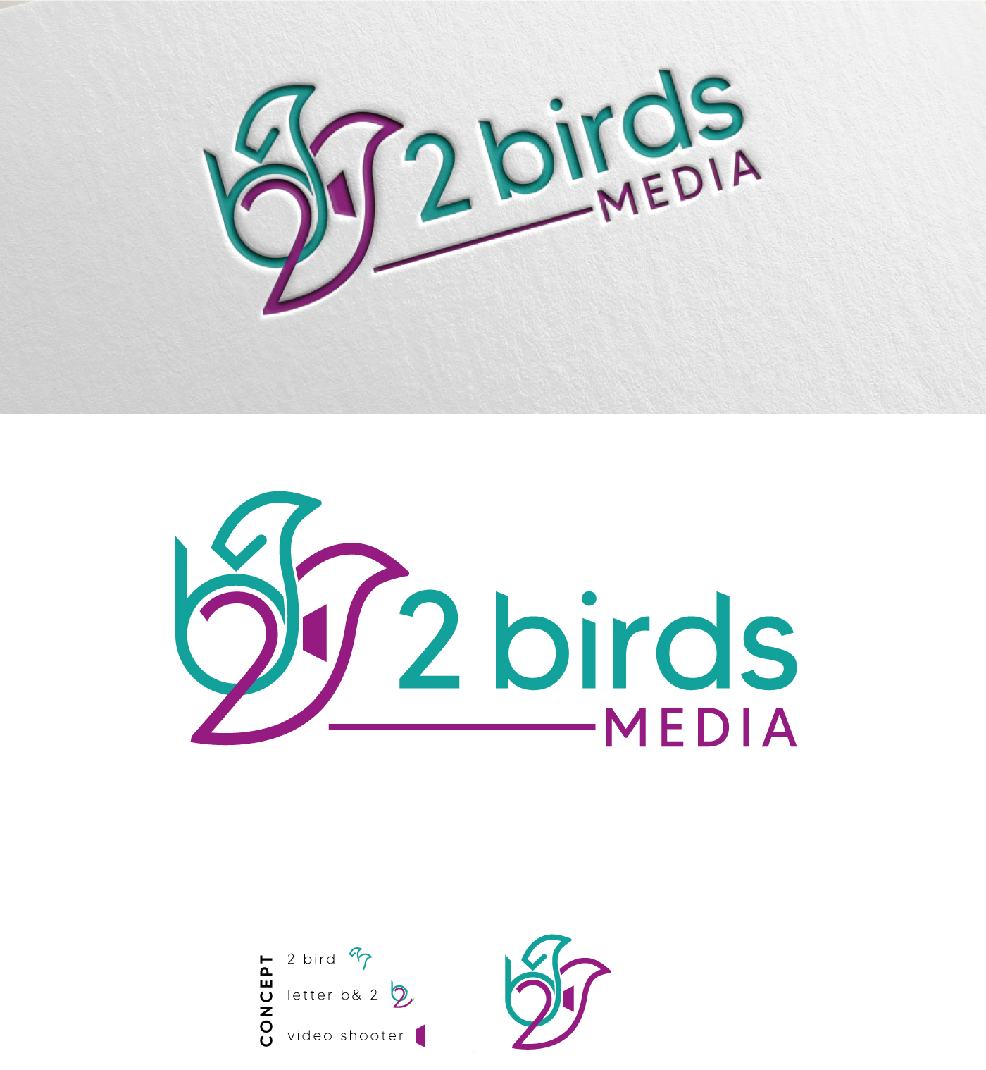 Logo Design by Rubia@ for 2 Birds Media | Design #31971389