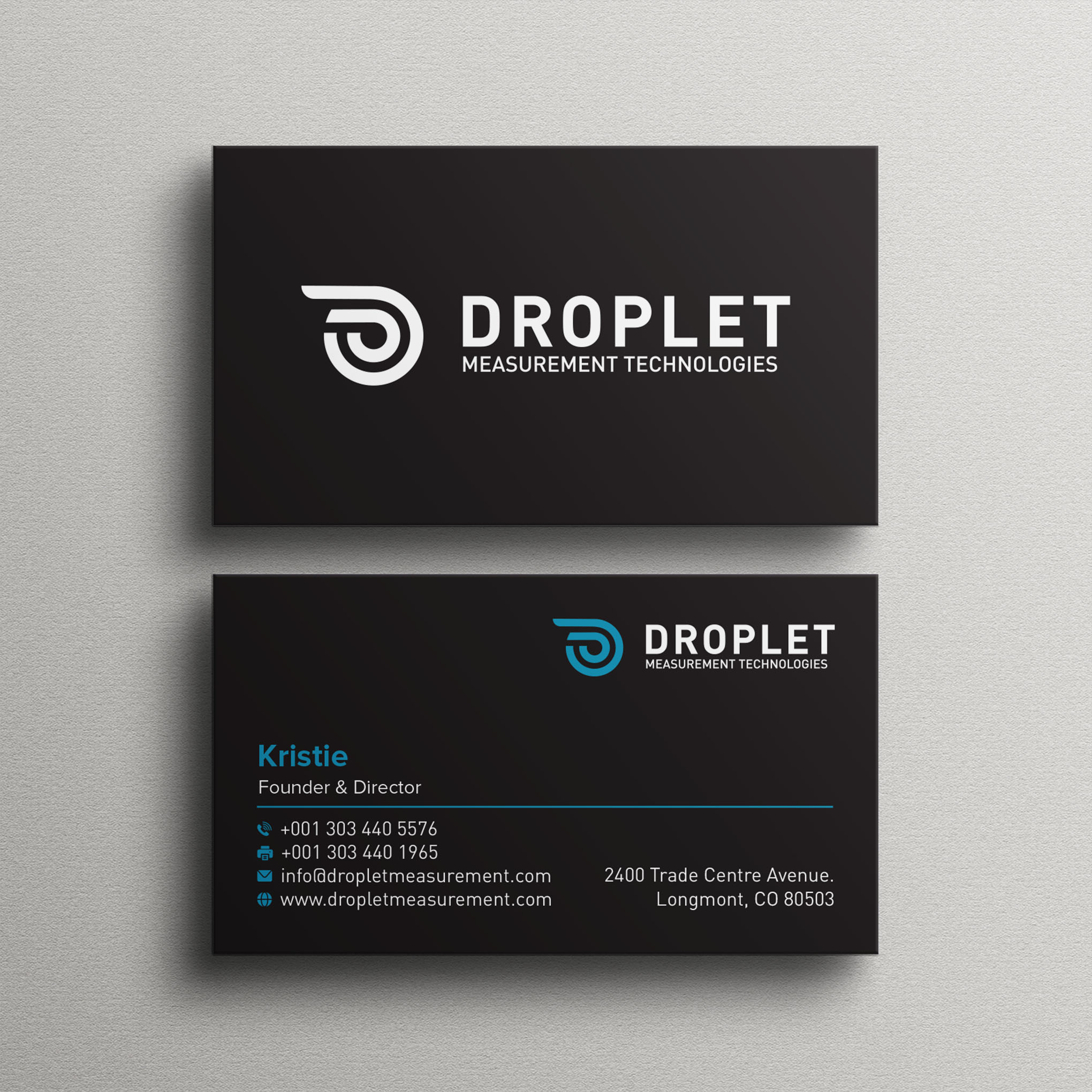 Business Card Design by Bikash Das for Droplet Measurement Technologies, LLC | Design #31992468