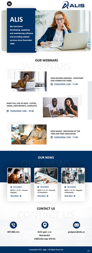 Diseño de Newsletter por pb para ALIS spol. s r. o. | Diseño: #31988814